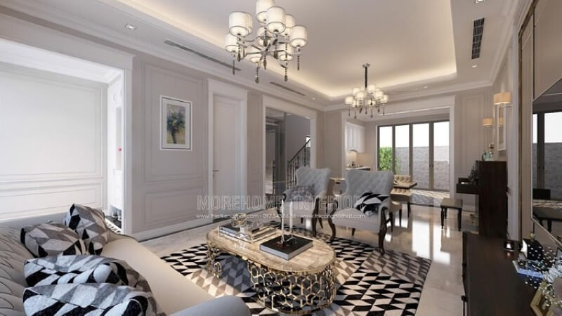 Trang trí nội thất phòng khách biệt thự ấn tượng, đồ gỗ nội thất được bố trí hợp lí, mang lại cho gia chủ một không gian sang trọng đầy tiện nghi Xem ngay các mẫu thiết kế phòng khách đẹp đa phong cách