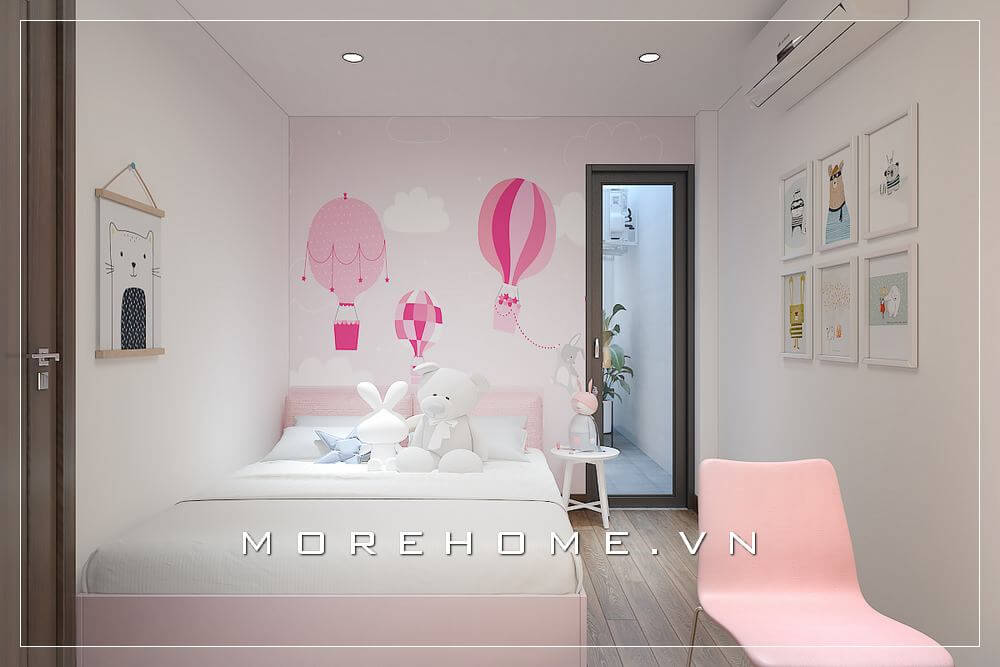 Trang trí nội thất phòng ngủ bé gái tại chung cư hiện đại Thiết kế chung cư