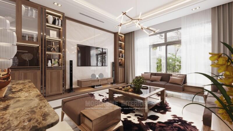 Thiết kế nội thất phòng khách biệt thự cao cấp phong cách hiện đại Mách bạn những mẫu thiết kế phòng khách biệt thự, nhà phố đẹp