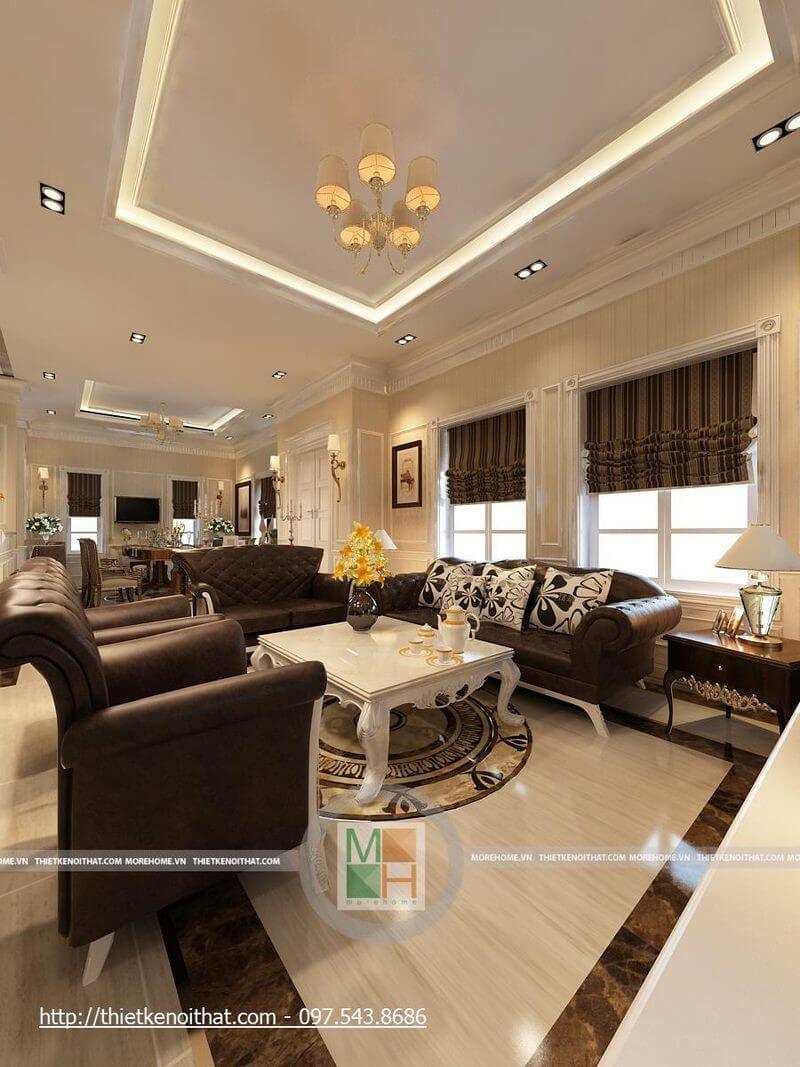 Thiết kế nội thất phòng khách phong cách tân cổ điển sang trọng, đẳng cấp Mách bạn những mẫu thiết kế phòng khách biệt thự, nhà phố đẹp