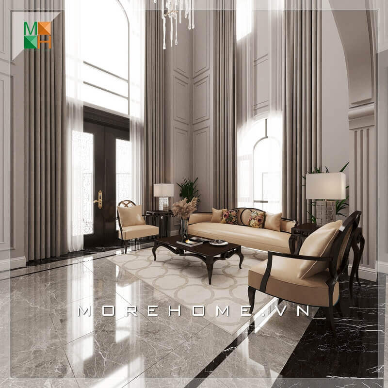 Với một không gian phòng khách nguy nga và rộng rãi thì mẫu bàn óc chó ghế sofa bọc da chân gỗ tự nhiên cao cấp là sự lựa chọn phù hợp nhất khiến căn phòng khách trở nên sang trọng và đẳng cấp hơn bao giờ hết. Mách bạn những mẫu thiết kế phòng khách biệt thự, nhà phố đẹp