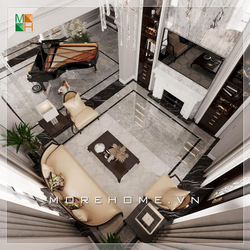 Mẫu thiết kế phòng khách cao cấp, đặt piano ngay trong phòng khách là sự lựa chọn của nhiều gia đình làm tăng thêm vẻ sang trọng cho không gian phòng khách đẹp. Mách bạn những mẫu thiết kế phòng khách biệt thự, nhà phố đẹp