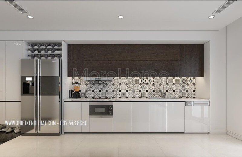 Mẫu tủ bếp chữ i được coi là điểm nhấn độc đáo, sang trọng cho cả không gian phòng bếp Tủ bếp hiện đại, tủ bếp chữ u, tủ bếp chữ i, tủ bếp chữ l