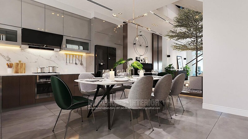 Hệ tủ bếp gỗ cao cấp mang đến vẻ đẹp sang trọng cho không gian sống gia chủ.