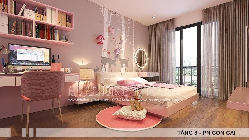 Mẫu giường ngủ đẹp chất liệu gỗ Acrylic có khả năng chống cong vênh, mối mọt cao. Tone màu trắng chủ đạo mang đến vẻ đẹp thanh khiết, dễ chịu vô ngần, giúp cho con bạn cảm thấy thư thái, giảm bớt những áp lực, căng thẳng trong học tập