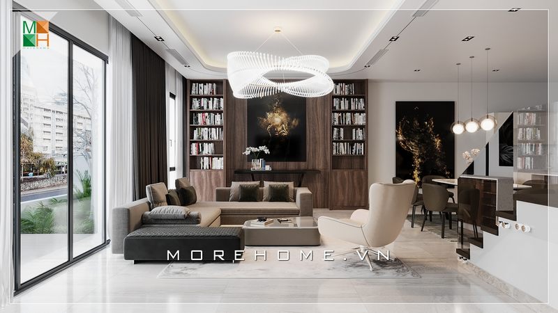 Mẫu sofa phòng khách cao cấp rất tiện nghi hiện đại cho căn phòng khách