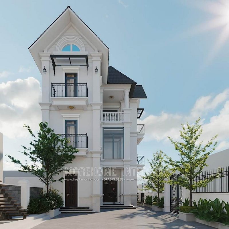 Kiến trúc nhà biệt thự hiện đại được thiết kế tại Đông Anh, Hà Nội.