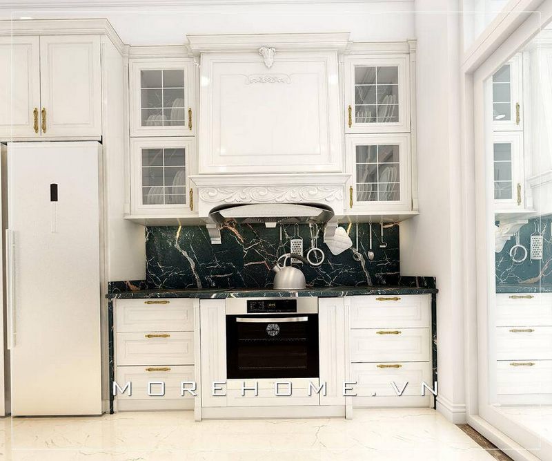 Sắp xếp đồ nội thất một cách hợp lý sẽ gây cảm giác hứng thú cho người nội trợ khi vào bếp.