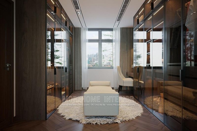 Mẫu thiết kế nội thất phòng thay đồ đẹp cho biệt thự