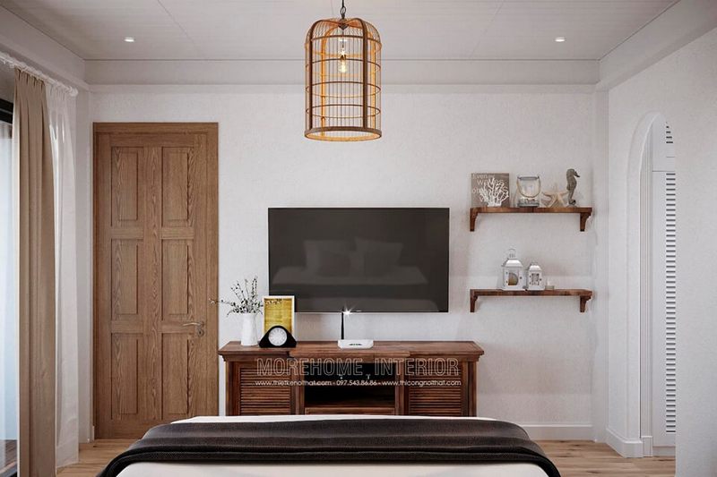 Kệ tivi đẹp cho không gian phòng ngủ nhà biệt thự