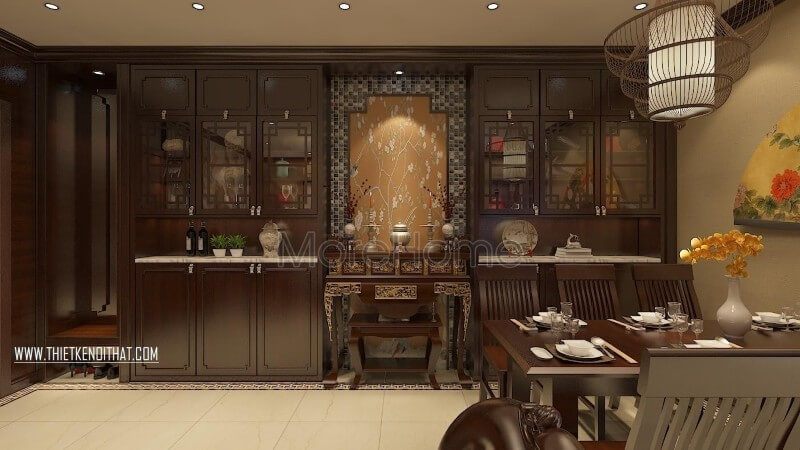 Bàn thờ gỗ tự nhiên thiết kế, chạm khắc tinh xảo